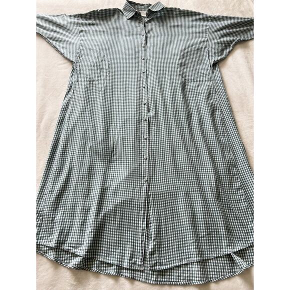 Mirth Hand Made Collection Kyoto House Dress Size Small In Jasper Gingham - Picture 9 of 12